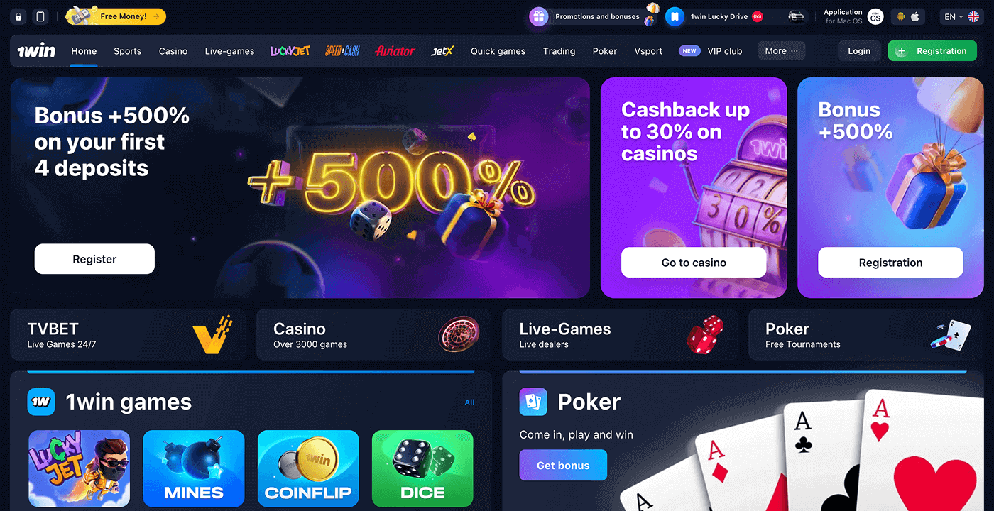 1Win Login via Website