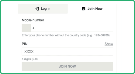 Fill in the registration form
